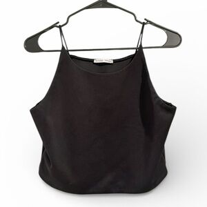 Zara Black Cropped Camisole Top LARGE